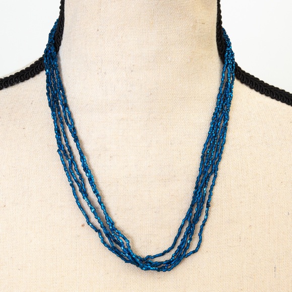 Boho metallic beaded strands Andrew Stone Himalayan Gems set of 8 layered look - Picture 6 of 16